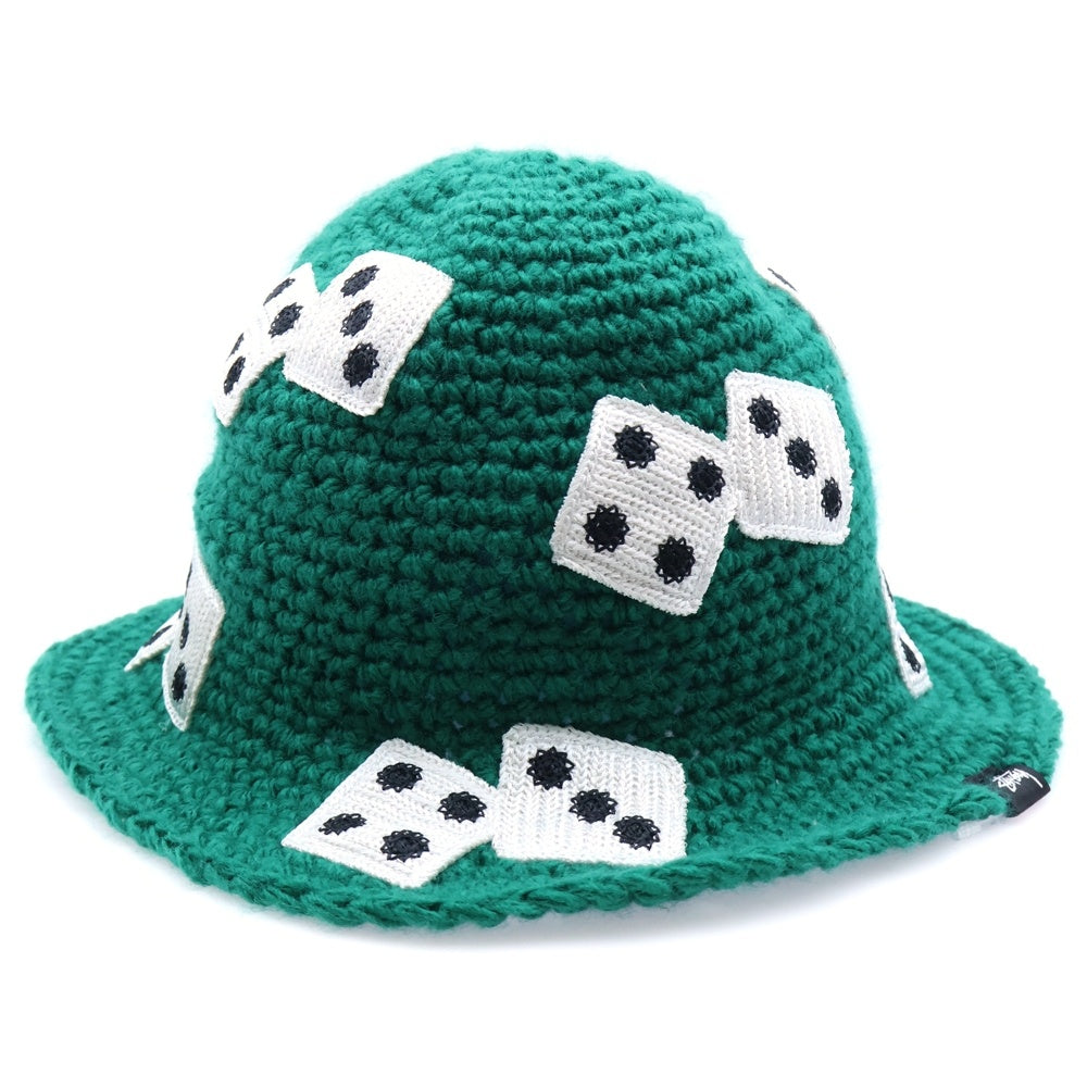 STUSSY(ステューシー) Dice Knit Bucket Hat 1321209 ダイス刺繍 ニットバケットハット 帽子 グリーン