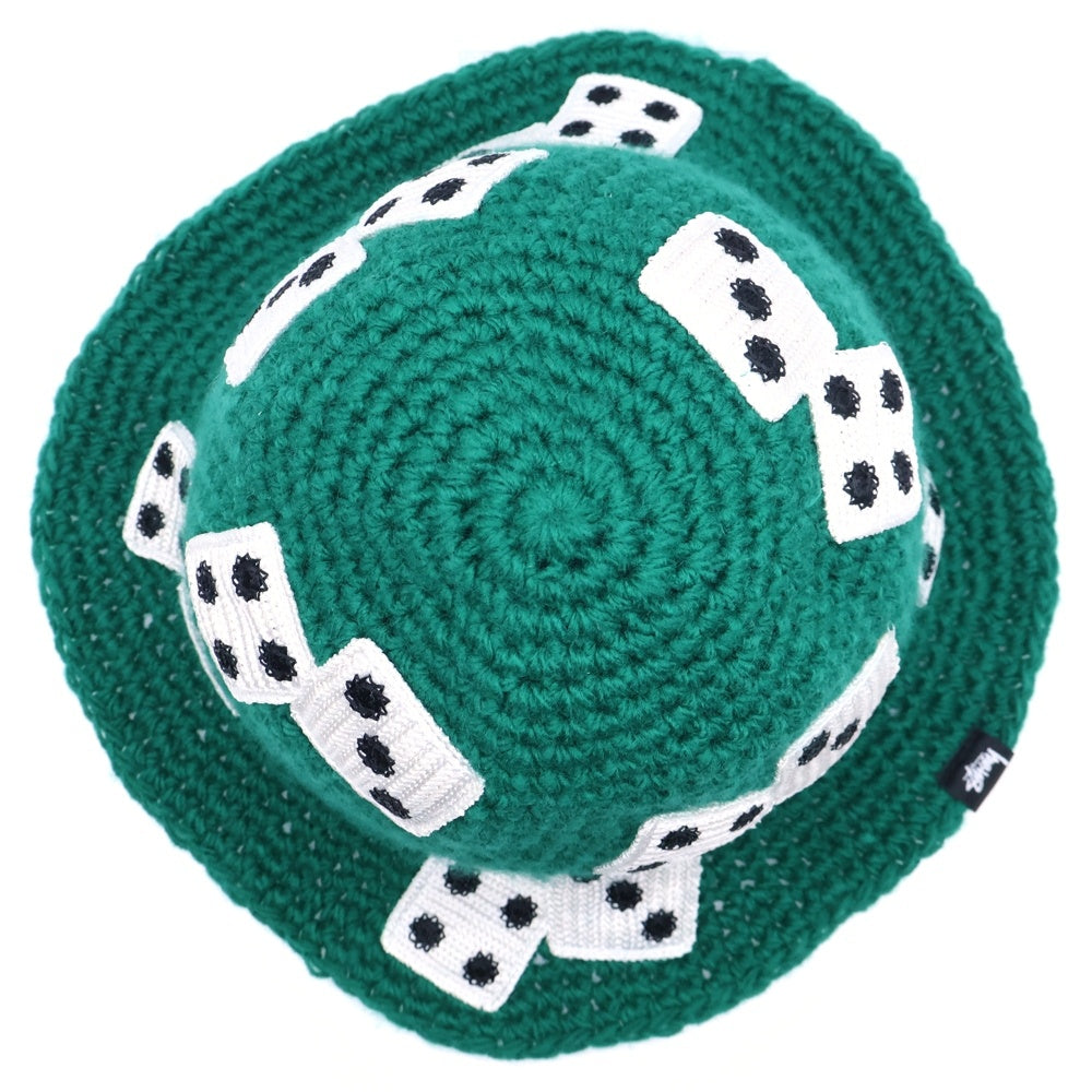 STUSSY(ステューシー) Dice Knit Bucket Hat 1321209 ダイス刺繍 ニットバケットハット 帽子 グリーン