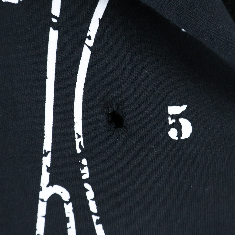 PROJECT G/R(プロジェクトジーアール) 24AW ZYGON HOODIE ダメージ加工 スウェット プルオーバーパーカー フーディー ブラック