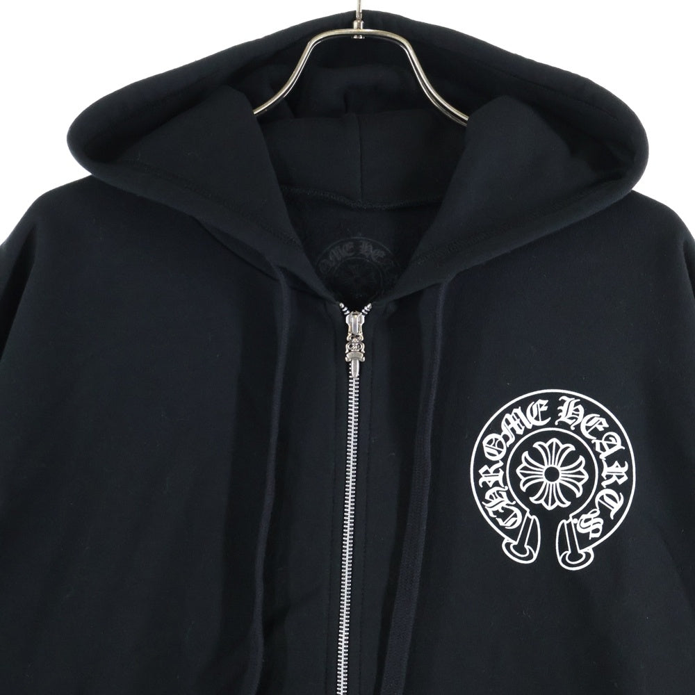 CHROME HEARTS(クロムハーツ) SWTSHRT HD ZIP 東京限定バックホースシュープリントダガージップパーカー ブラック