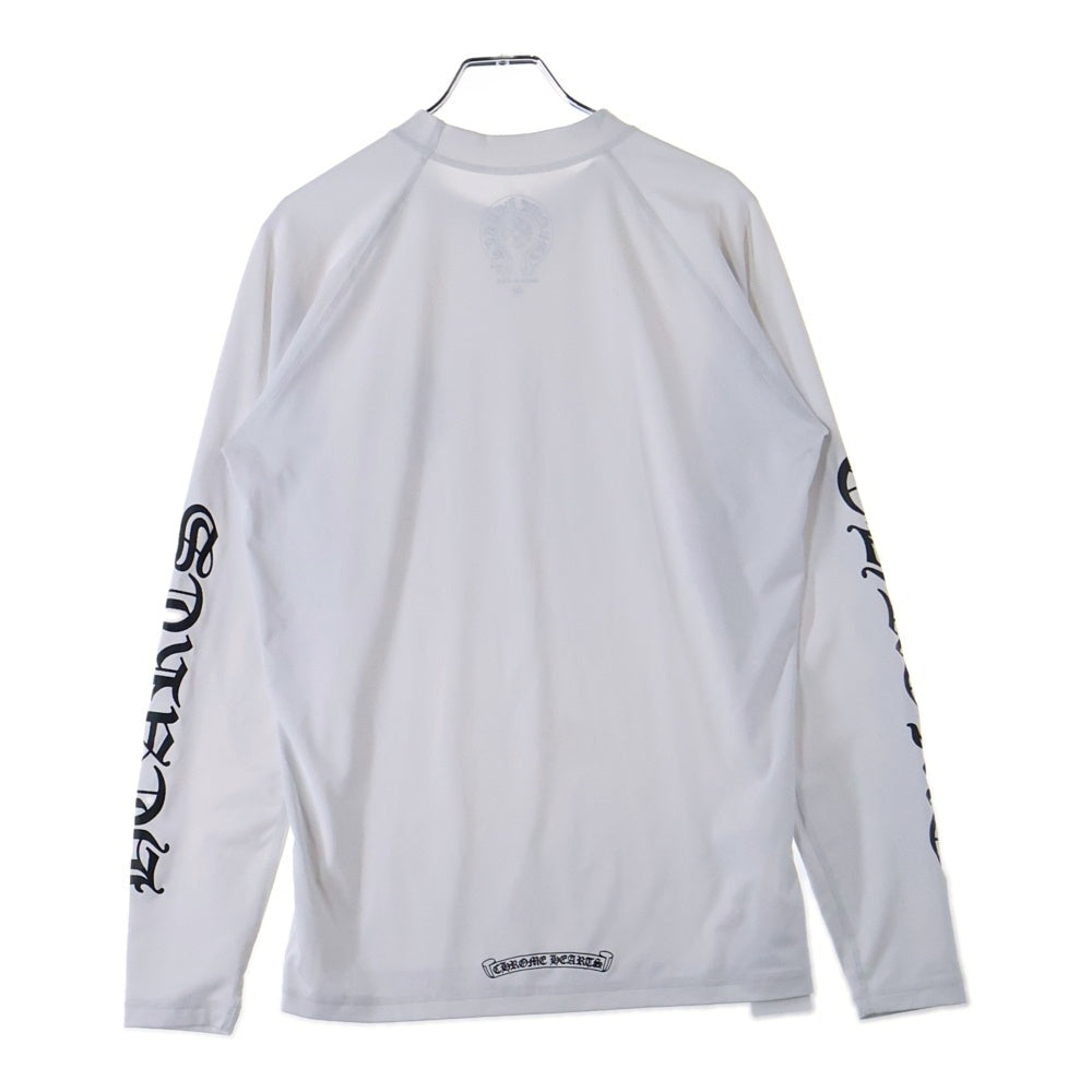 CHROME HEARTS(クロムハーツ) LS Rash Guard 袖ロゴプリント 長袖ラッシュガード カットソー ホワイト