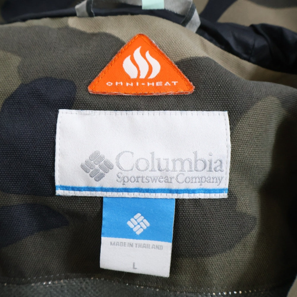 Columbia(コロンビア) 刺繍ロゴ カモ柄 ナイロンジャケット ブラック PM3671