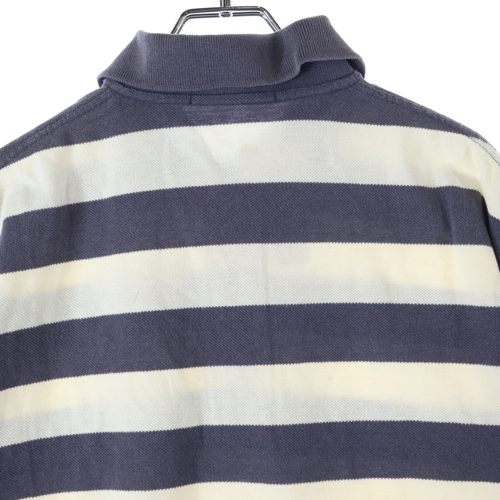 POLO RALPH LAUREN(ポロラルフローレン) 刺繍ロゴ コットン ボーダーポロシャツ 半袖シャツ ホワイト/グレー