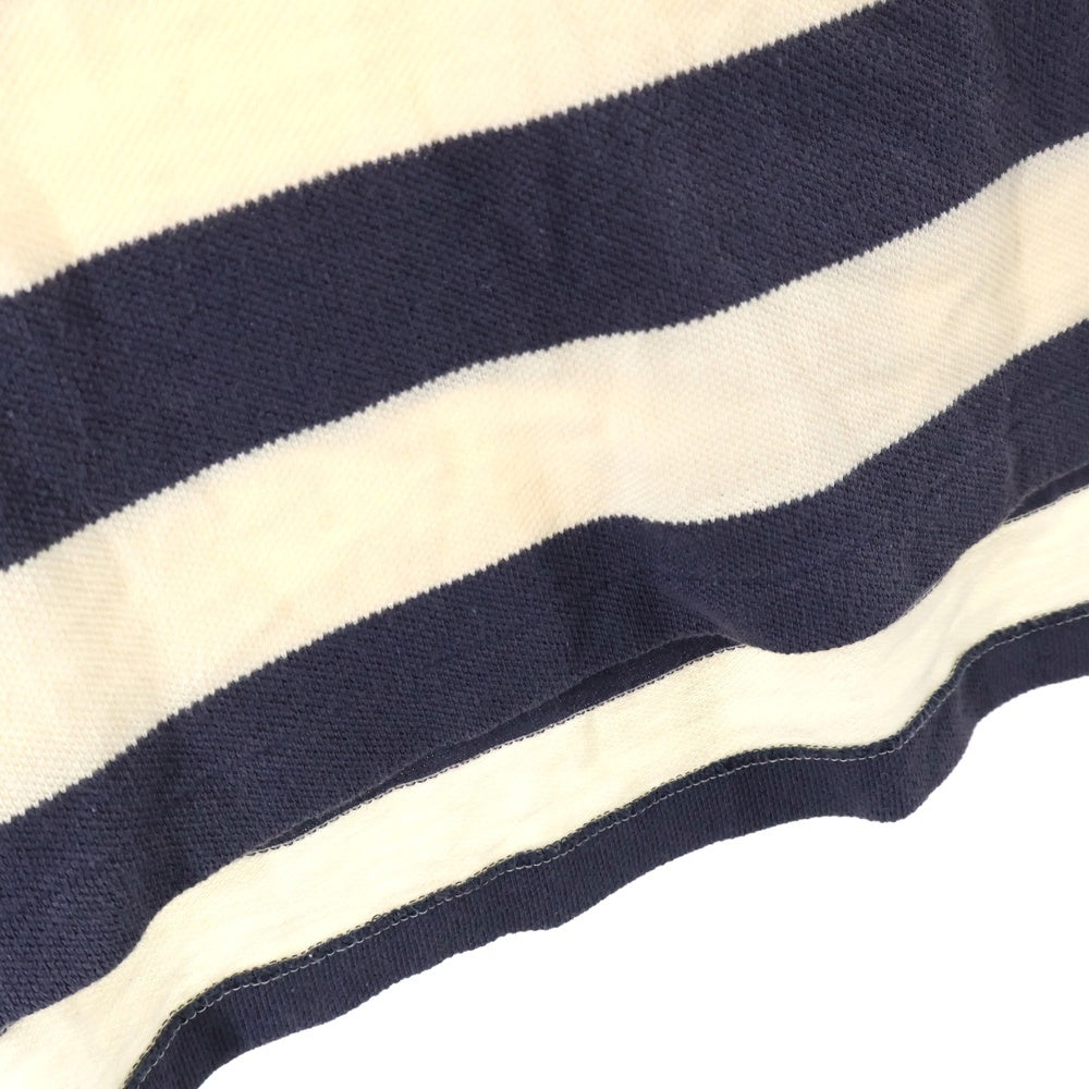 POLO RALPH LAUREN(ポロラルフローレン) 刺繍ロゴ コットン ボーダーポロシャツ 半袖シャツ ホワイト/グレー