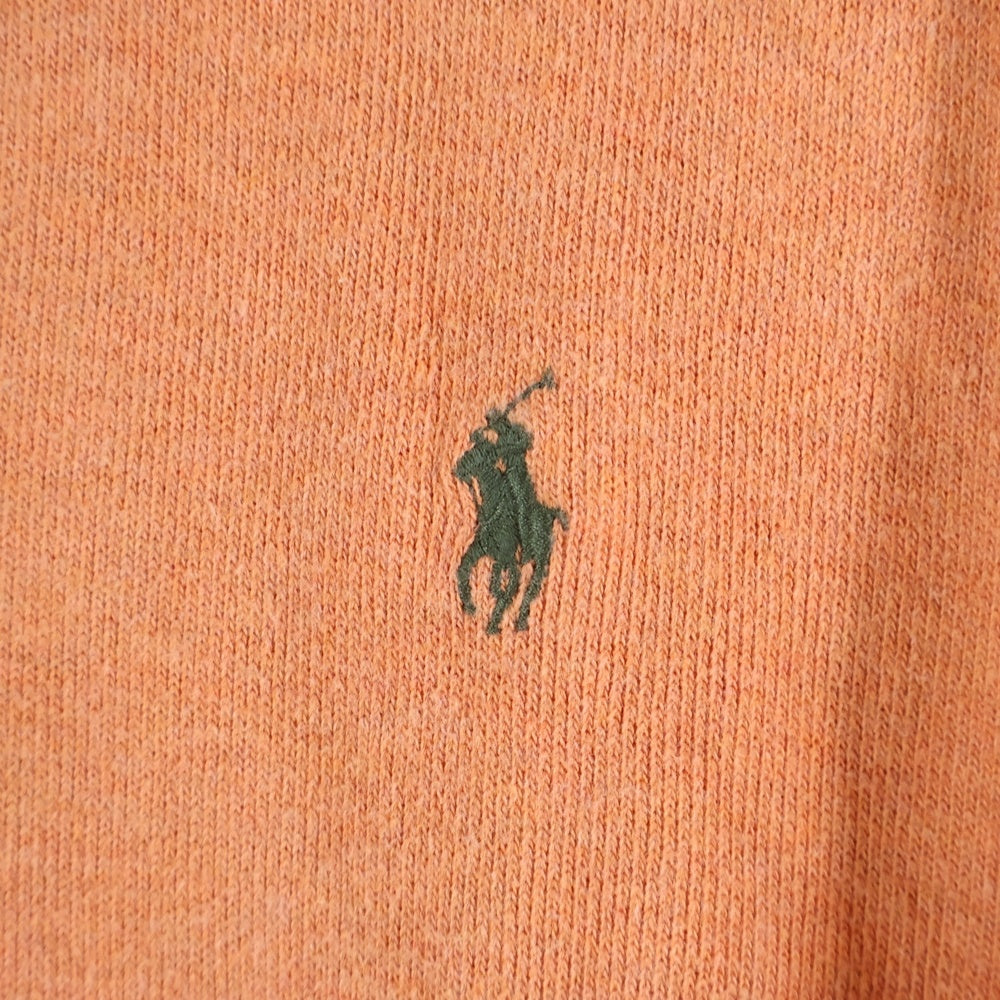 POLO RALPH LAUREN(ポロラルフローレン) 刺繍ロゴ コットン ハージジップスウェット トレーナー オレンジ KK-RL-YW-0514