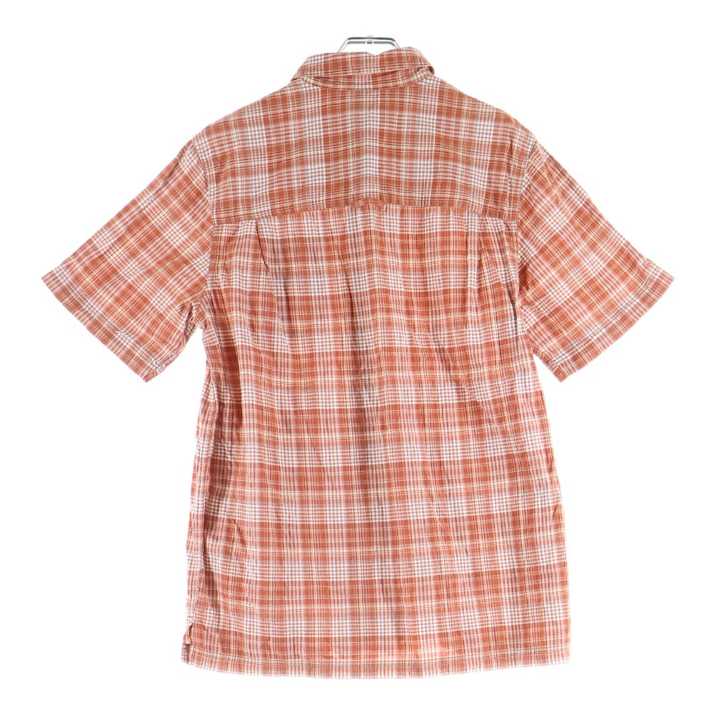 L.L.Bean(エルエルビーン) コットン チェック ポケット半袖シャツ オレンジ 281321