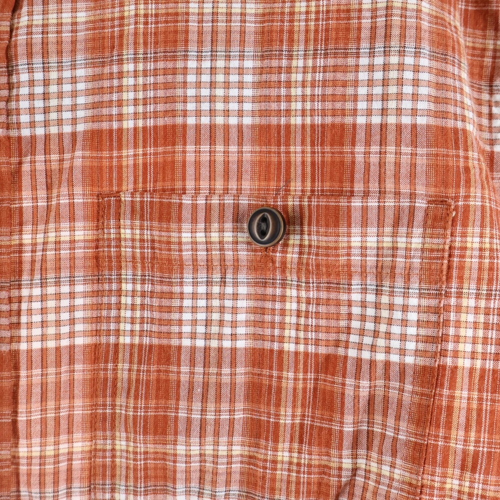 L.L.Bean(エルエルビーン) コットン チェック ポケット半袖シャツ オレンジ 281321