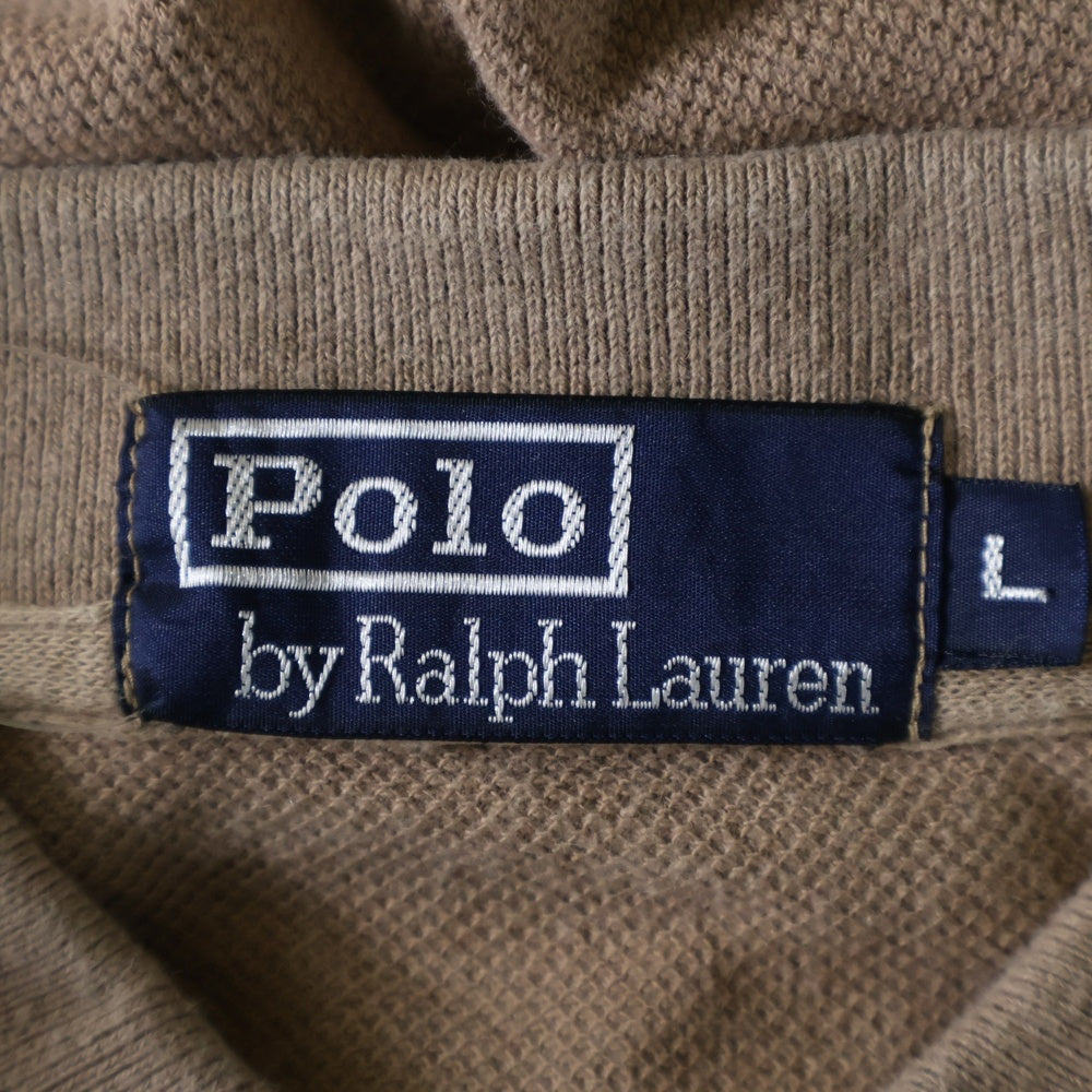 POLO RALPH LAUREN(ポロラルフローレン) 刺繍ロゴ コットン ポロシャツ 半袖シャツ ブラウン