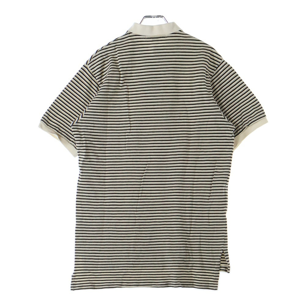 POLO RALPH LAUREN(ポロラルフローレン) 刺繍ロゴ コットン ボーダーポロシャツ 半袖シャツ ベージュ/ブラック