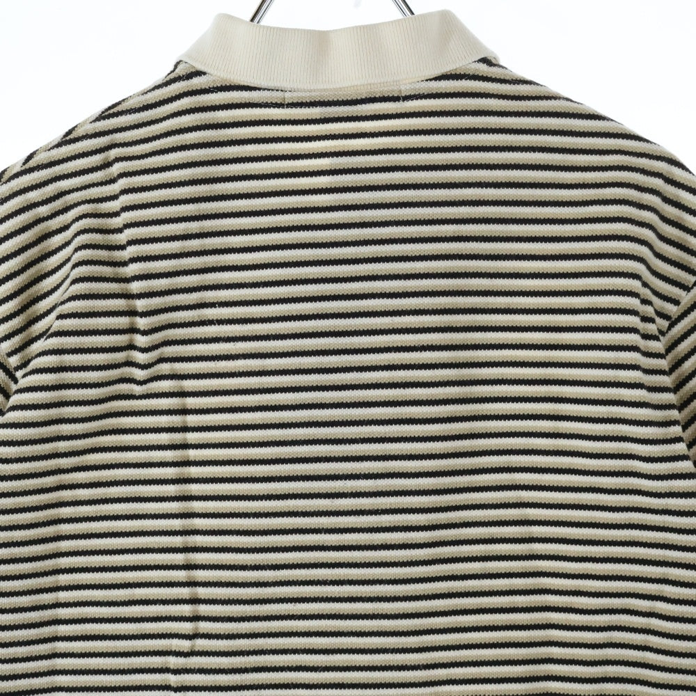 POLO RALPH LAUREN(ポロラルフローレン) 刺繍ロゴ コットン ボーダーポロシャツ 半袖シャツ ベージュ/ブラック