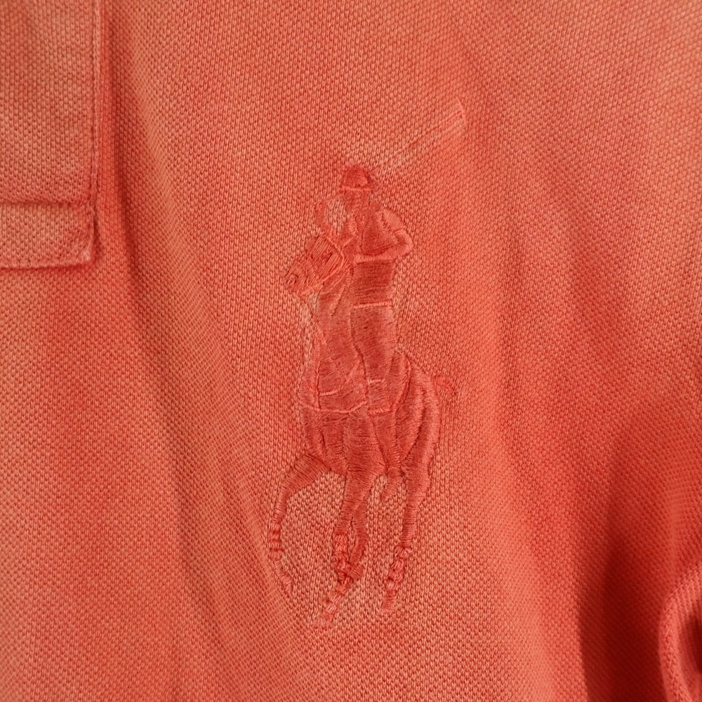 POLO RALPH LAUREN(ポロラルフローレン) ビッグ刺繍ロゴ コットン ポロシャツ ポケット半袖シャツ レッド