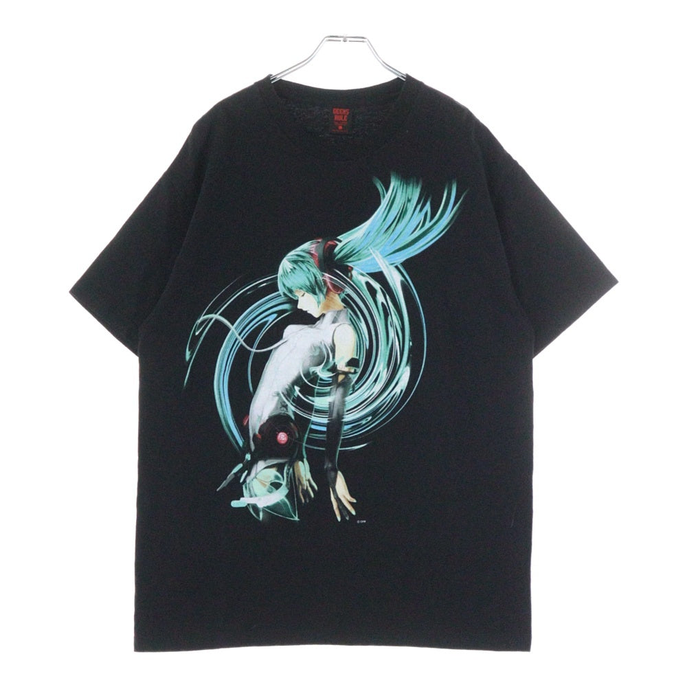 GEEKSRULE(ギークスルール) × HATSUNE MIKU 15 SILKSCREEN PRINTING T SHIRT vol.02 初音ミク プリント 半袖Tシャツ カットソー ブラック