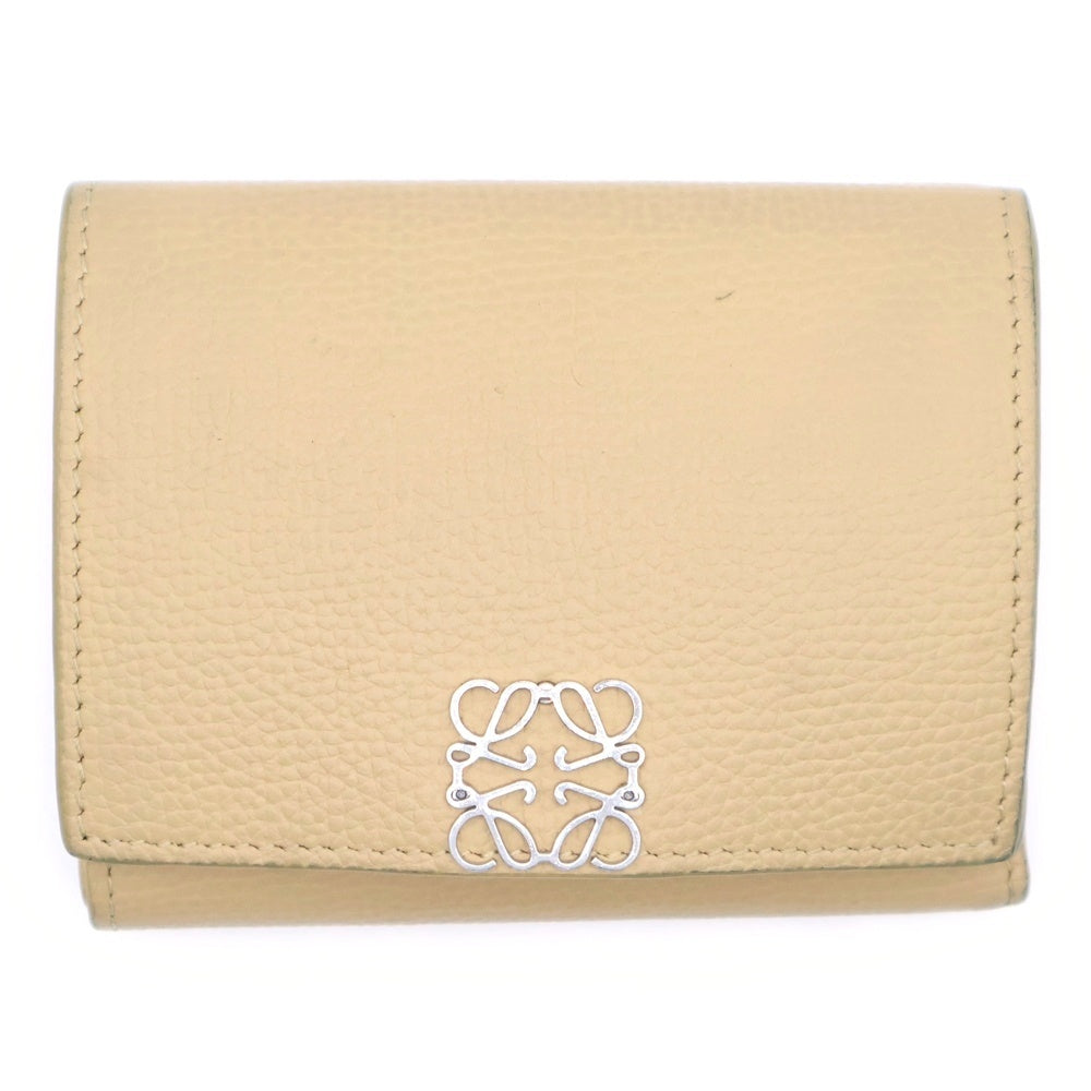 LOEWE(ロエベ) ANAGRAM TRIFOLD W DARK BUT アナグラム トライフォールド レザー コンパクトウォレット 三つ折り財布 イエロー C821TR2X02