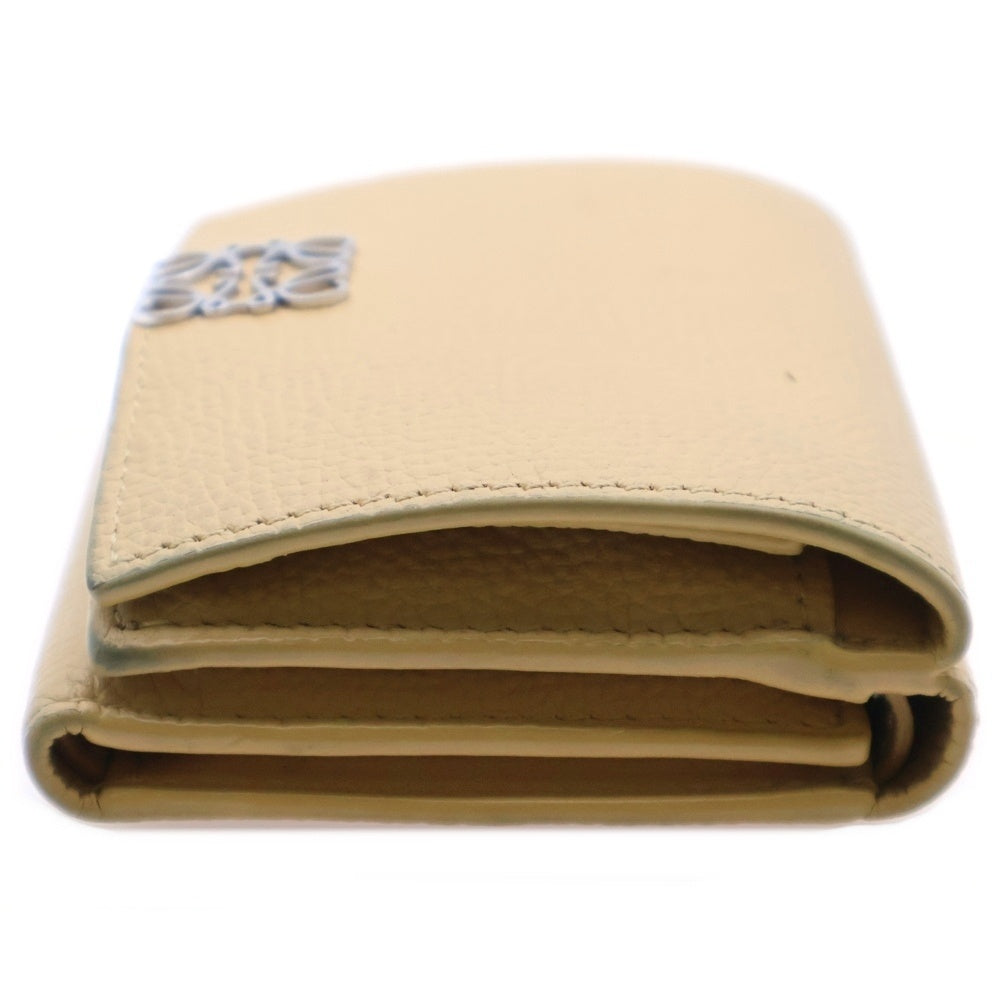 LOEWE(ロエベ) ANAGRAM TRIFOLD W DARK BUT アナグラム トライフォールド レザー コンパクトウォレット 三つ折り財布 イエロー C821TR2X02