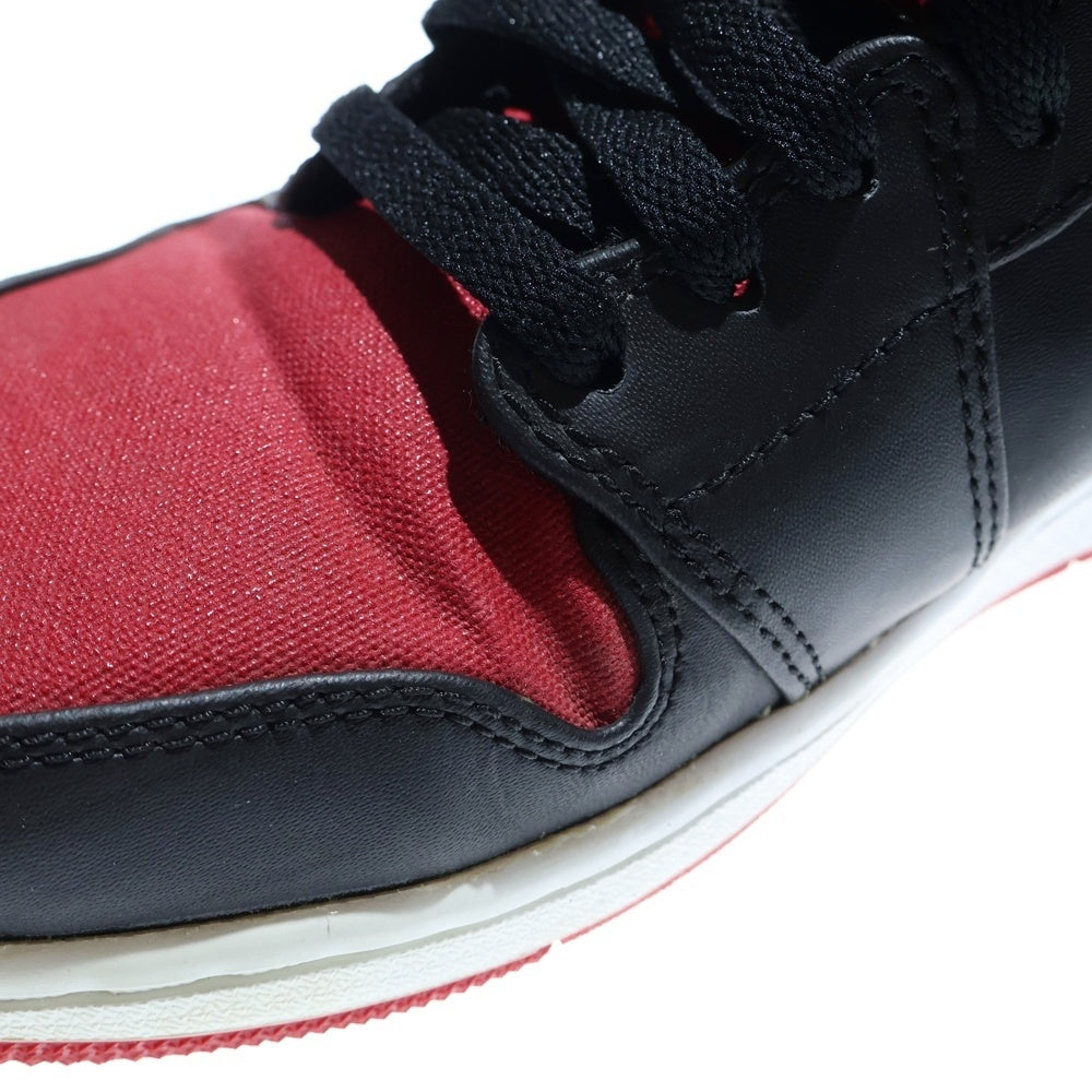 NIKE(ナイキ) AIR JORDAN 1 MID BLACK GYM RED WHITE 554724-020 ナイキ エアジョーダン1 ミッドカットスニーカー ブラック/レッド/ホワイト US10/28cm