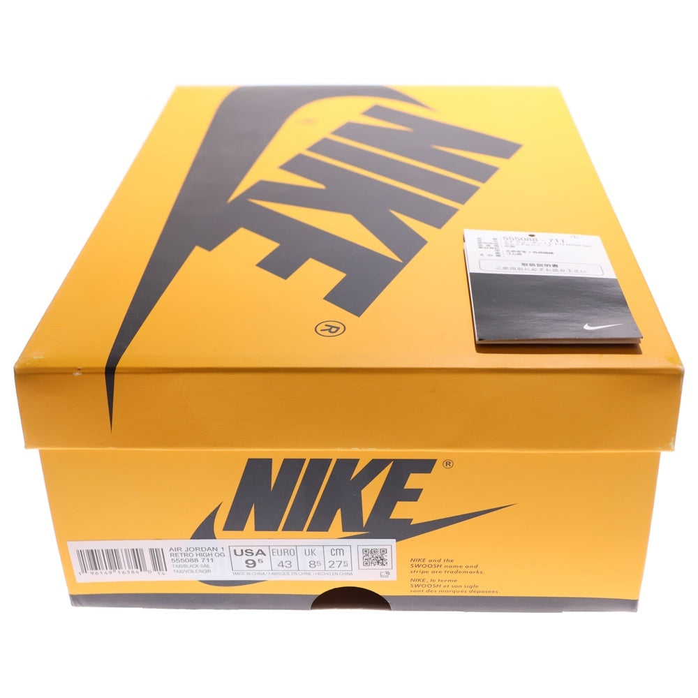NIKE(ナイキ) Air Jordan 1 Retro High OG Taxi 555088-711 エアジョーダン 1 レトロ タクシー ハイカットスニーカー シューズ イエロー/ブラック US9.5/27.5cm