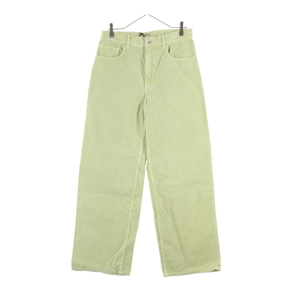 AURALEE(オーラリー) PIGMENT DYED FINX CORDUROY WIDE 5P PANTS A25AP02FC ワイド 5ポケット コーデュロイパンツ グリーン