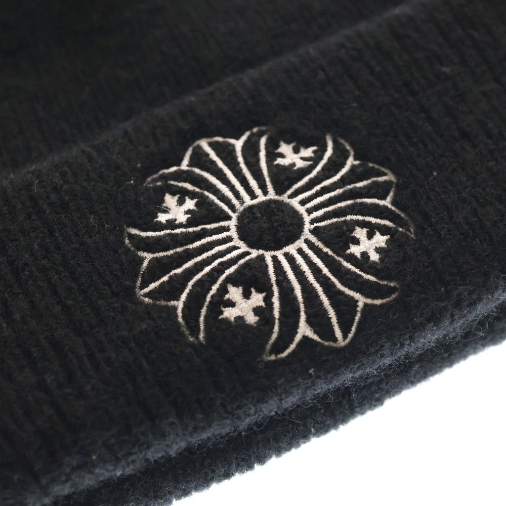 CHROME HEARTS(クロムハーツ) WOOL WATCH CAP ウールワッチキャップ CHプラス刺繍ビーニーニットキャップ帽子 ブラック