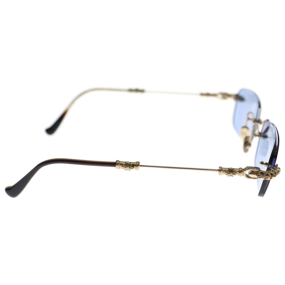 CHROME HEARTS(クロムハーツ) PILLS III フローラルクロスリムレスサングラス ゴールド 度入り