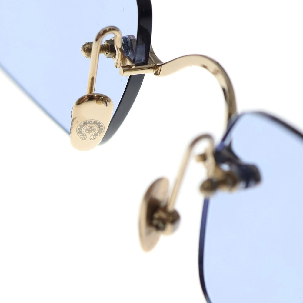 CHROME HEARTS(クロムハーツ) PILLS III フローラルクロスリムレスサングラス ゴールド 度入り