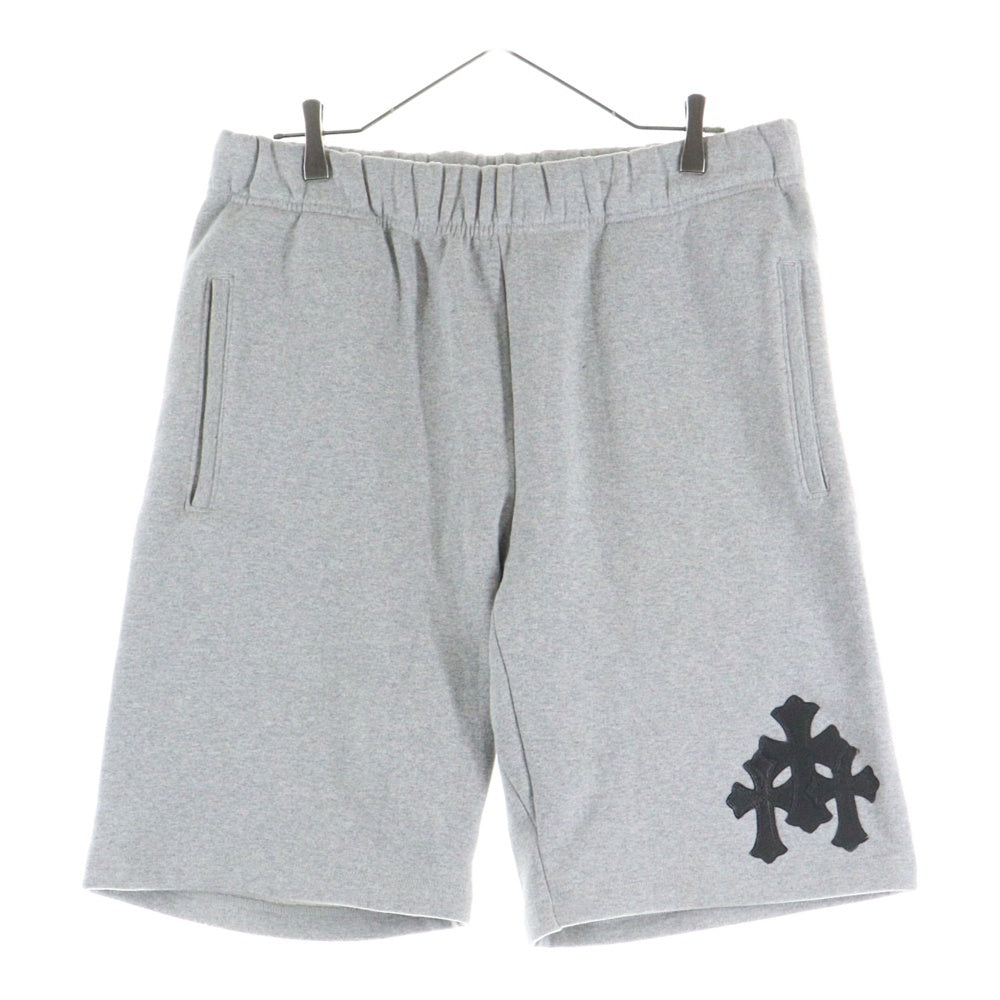 CHROME HEARTS(クロムハーツ) Y NOT 3 Cemetery Cross Patch Sweat Shorts クロスパッチ スウェット ハーフパンツ グレー