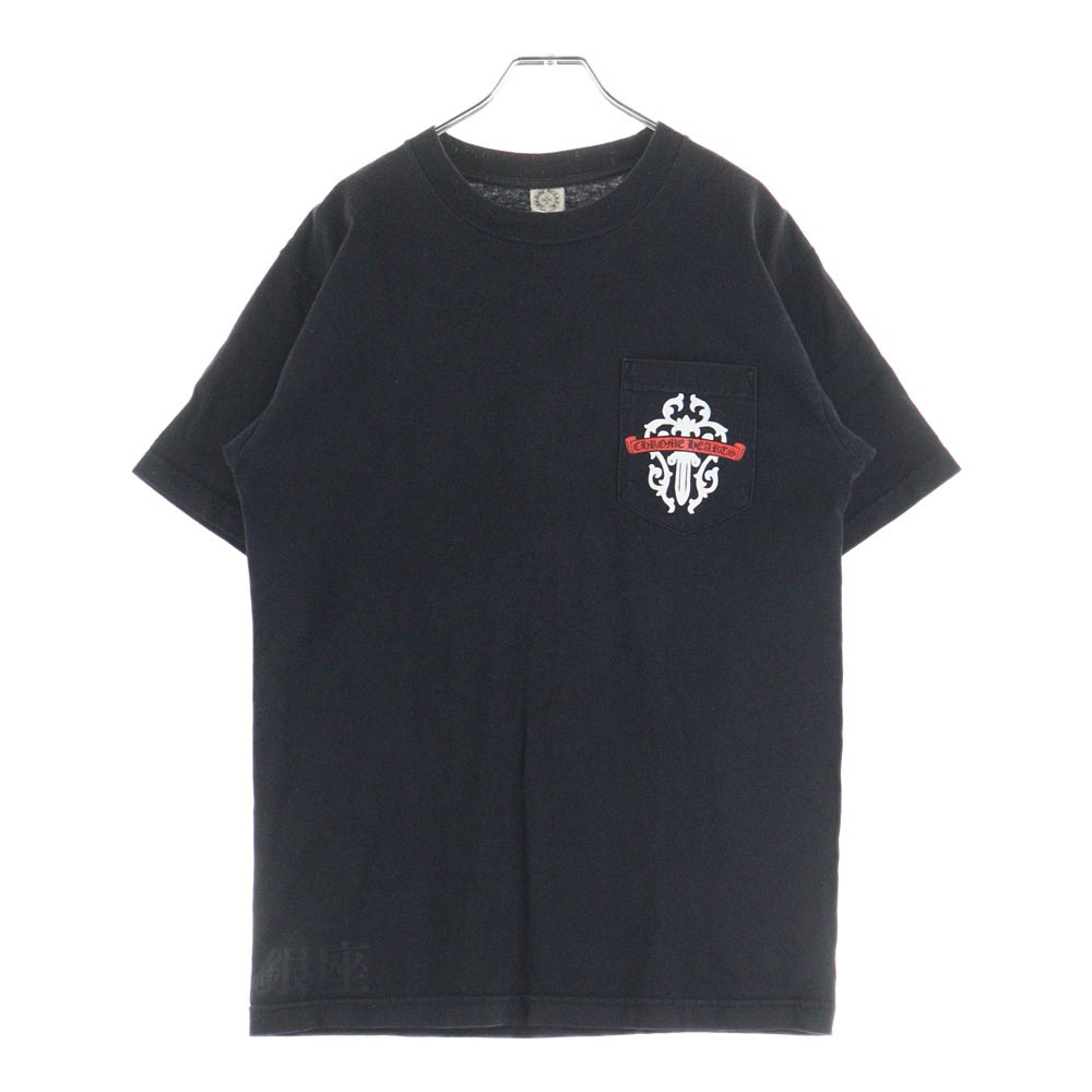 CHROME HEARTS(クロムハーツ) 東京銀座限定 胸ポケット ヴァインダガー クルーネック 半袖Tシャツ カットソー ブラック