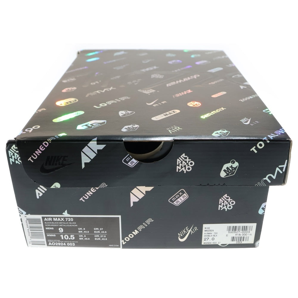NIKE(ナイキ) AIR MAX 720 THROWBACK FUTURE IRIDESCENT AO2924-003 エアマックス720 スローバック フューチャー イリディセント ローカットスニーカー ブラック US9/27cm