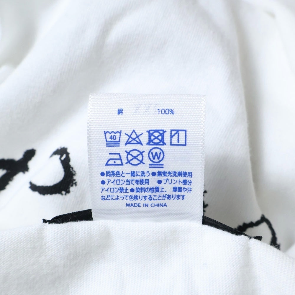 GUERNIKA(ゲルニカ) ペイント クルーネック コットン 半袖Tシャツ カットソー ホワイト