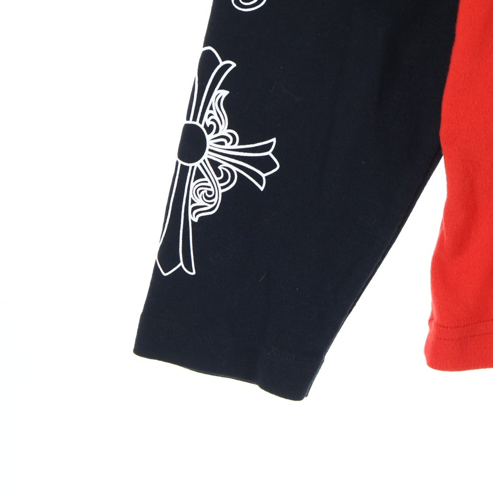 CHROME HEARTS(クロムハーツ) NECK LOGO RAGLAN LONG SLEEVE TEE ネックロゴ ラグラン ロングスリーブ 長袖Tシャツ カットソー ブラック/レッド