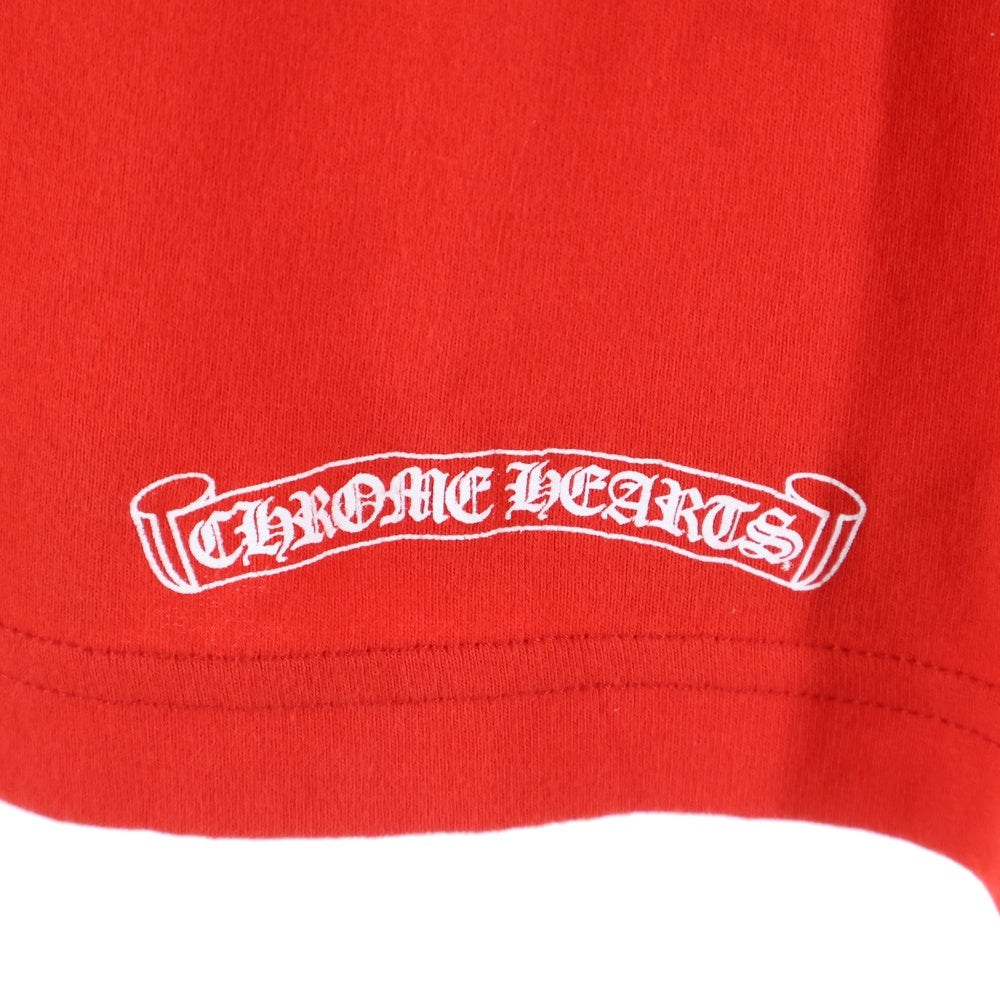 CHROME HEARTS(クロムハーツ) NECK LOGO RAGLAN LONG SLEEVE TEE ネックロゴ ラグラン ロングスリーブ 長袖Tシャツ カットソー ブラック/レッド