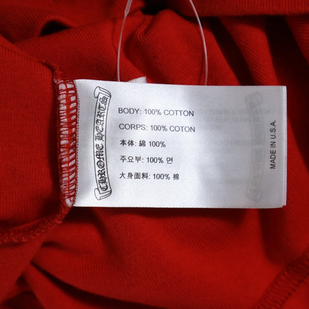 CHROME HEARTS(クロムハーツ) NECK LOGO RAGLAN LONG SLEEVE TEE ネックロゴ ラグラン ロングスリーブ 長袖Tシャツ カットソー ブラック/レッド