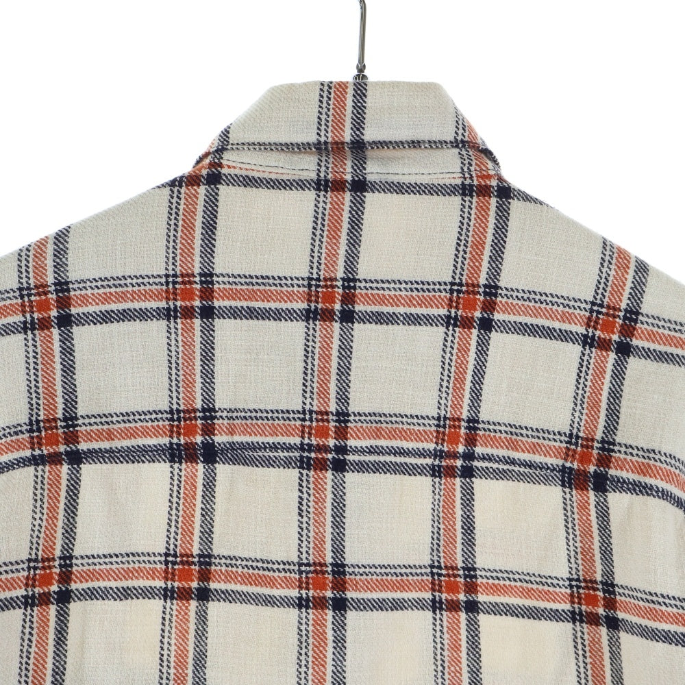 CHROME HEARTS(クロムハーツ) LOOSEENDS LS ルーズエンド 袖クロスパッチ クロスボールボタン チェック柄 長袖シャツ ベージュ