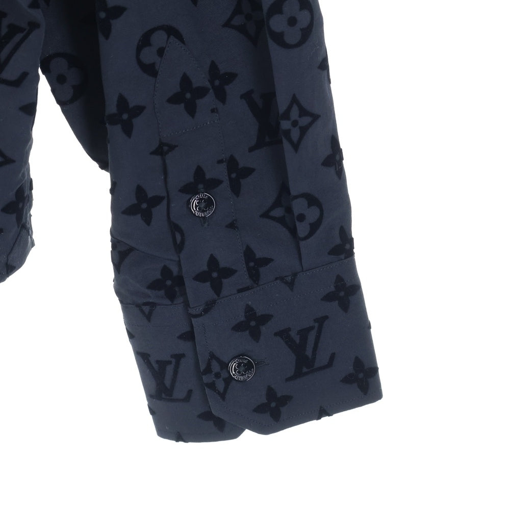 LOUIS VUITTON(ルイヴィトン) 21AW モノグラム フロック フロッキー 長袖シャツ ブラック RM212 FL3 HLS90W