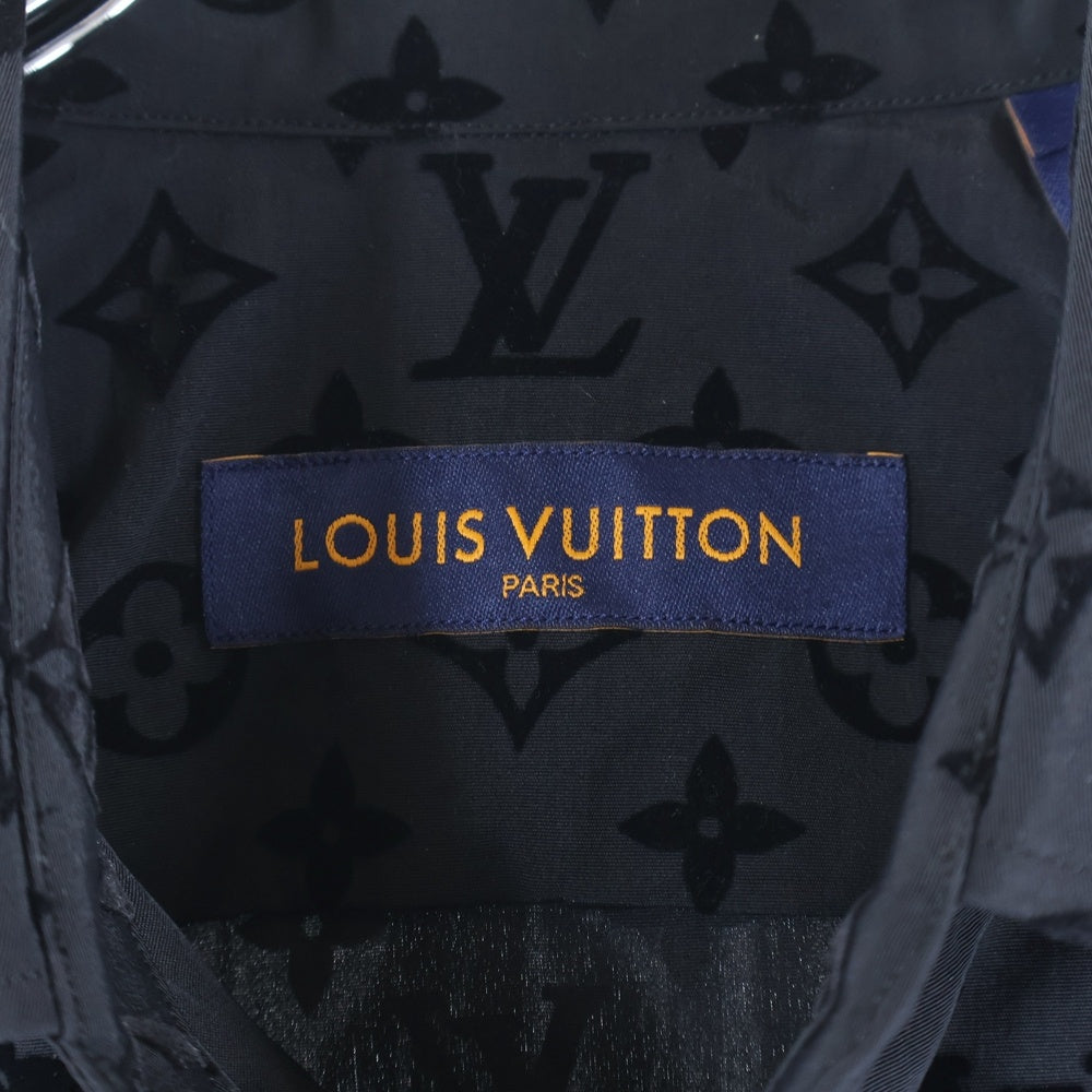 LOUIS VUITTON(ルイヴィトン) 21AW モノグラム フロック フロッキー 長袖シャツ ブラック RM212 FL3 HLS90W