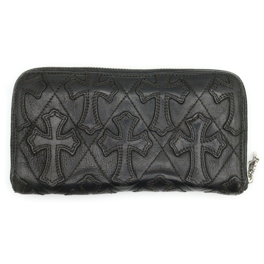 CHROME HEARTS(クロムハーツ) REC F ZIP QUILTED セメタリークロスキルティングレザーウォレット財布