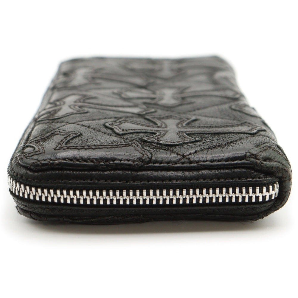 CHROME HEARTS(クロムハーツ) REC F ZIP QUILTED セメタリークロスキルティングレザーウォレット財布