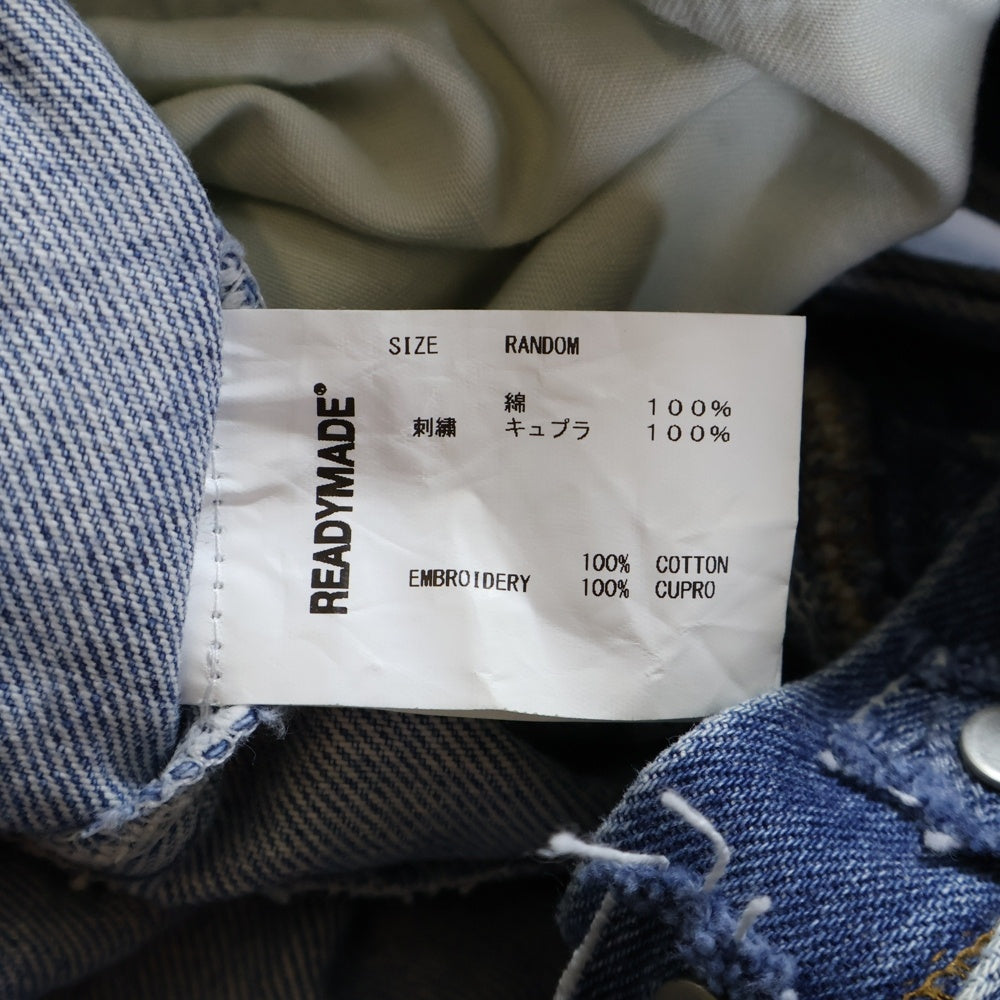 READY MADE(レディメイド) × DENIM TEARS COTTON WREATH DENIM デニムティアーズ 再構築 カットオフデニムパンツ インディゴ RE-DT-BL-00-00-13