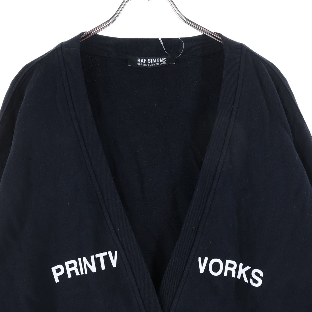 RAF SIMONS(ラフシモンズ) 23SS Tour Cardigan ツアー カーディガン フロントプリント ブラック 222-M178 19004-0099