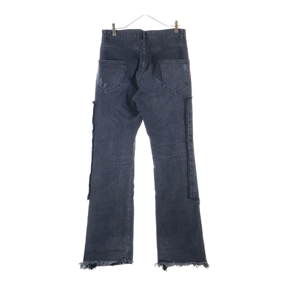 we11done(ウェルダン) ダメージ加工 フレアデニムパンツ ブラック WD-DP0-21-314-M-BK