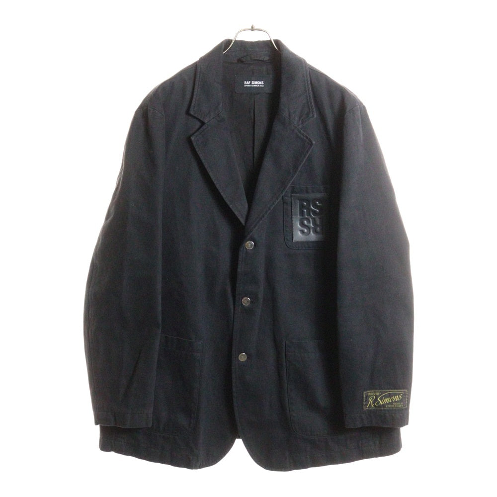 RAF SIMONS(ラフシモンズ) 22SS School Boy Denim Blazer スクールボーイ デニムブレザー 3Bジャケット ブラック 221-543