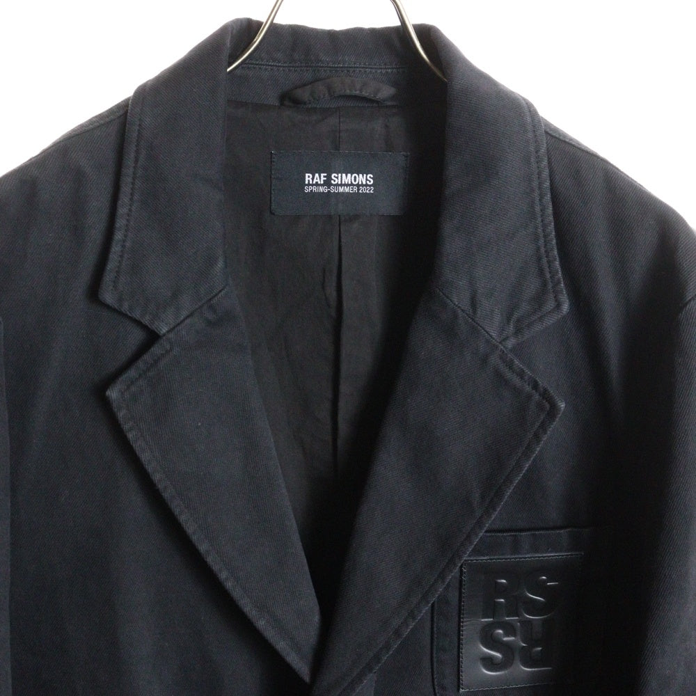 RAF SIMONS(ラフシモンズ) 22SS School Boy Denim Blazer スクールボーイ デニムブレザー 3Bジャケット ブラック 221-543