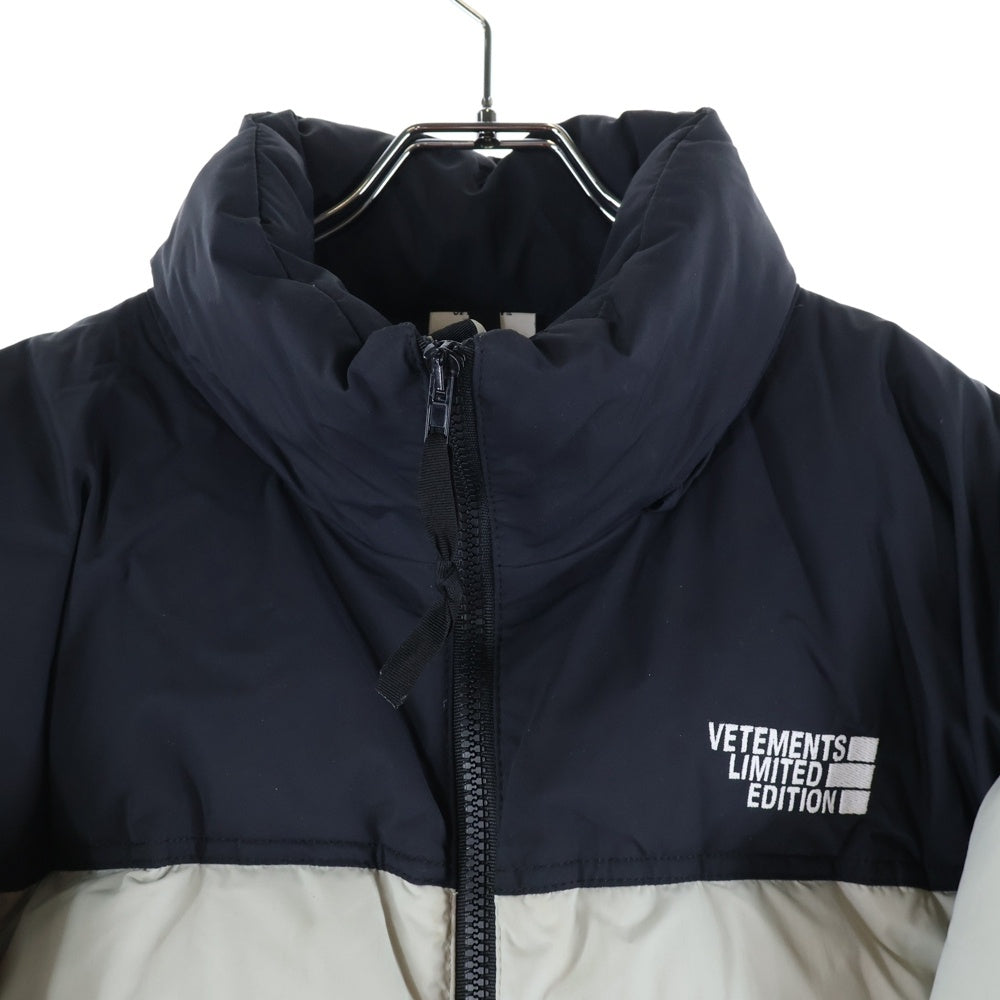 VETEMENTS(ヴェトモン) LIMITED EDITION PUFFER DOWN ジップアップ ダウンジャケット ベージュ/ブラック UAH21JA003