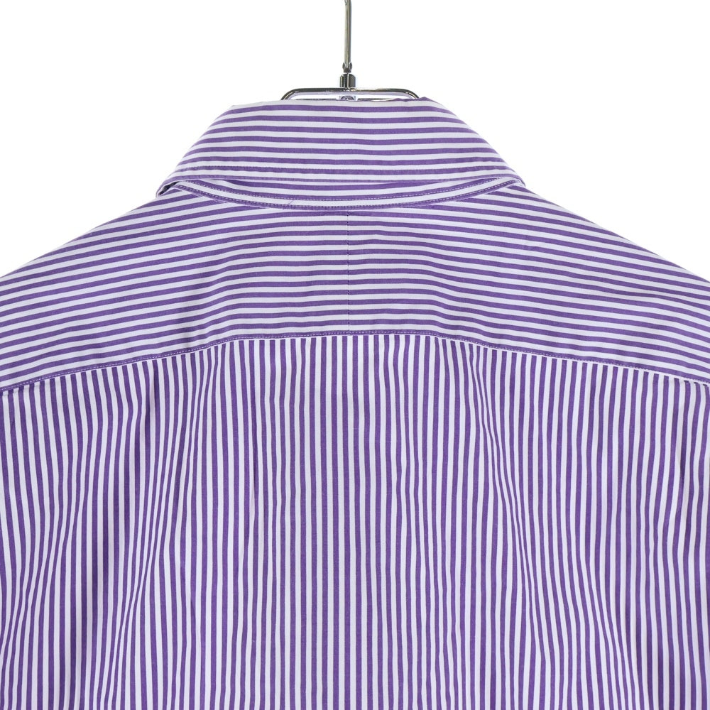 POLO RALPH LAUREN(ポロラルフローレン) ロゴ刺繍 ストライプ コットン長袖シャツ パープル