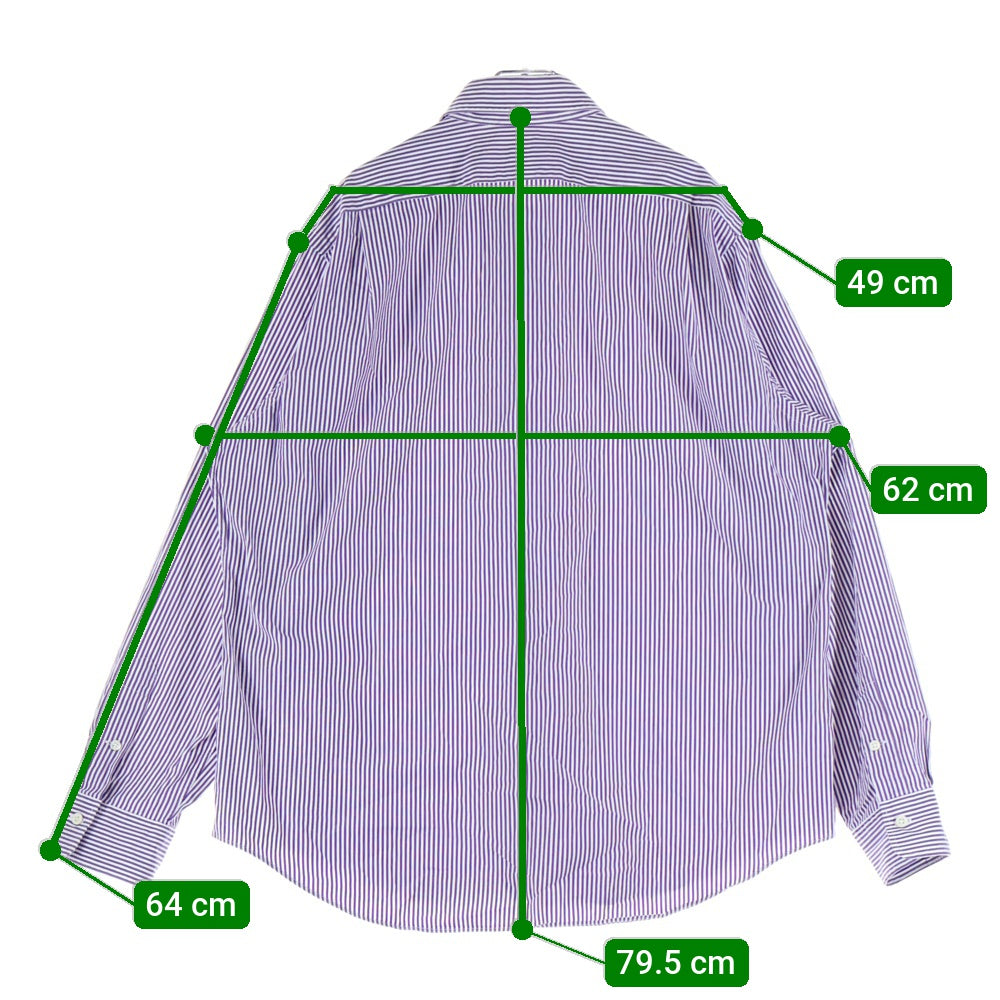 POLO RALPH LAUREN(ポロラルフローレン) ロゴ刺繍 ストライプ コットン長袖シャツ パープル