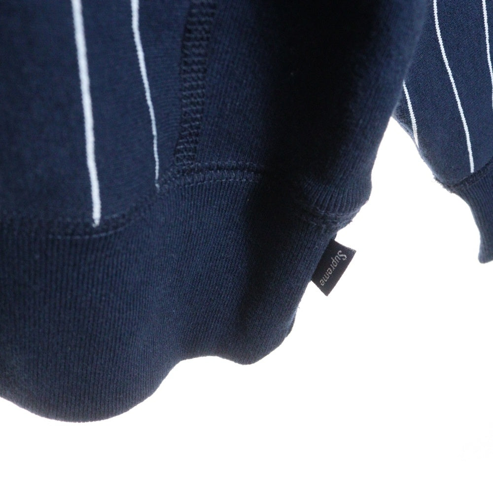 SUPREME(シュプリーム) 24SS Pinstripe Crewneck ピンストライプ クルーネック スウェット コットン ブルー