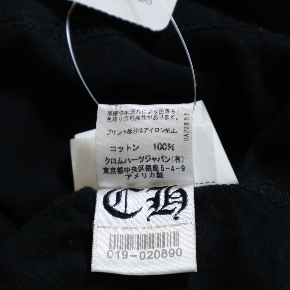 CHROME HEARTS(クロムハーツ) L/S TEE バックセメタリー スクロールラベルプリント 長袖Tシャツ カットソー ブラック