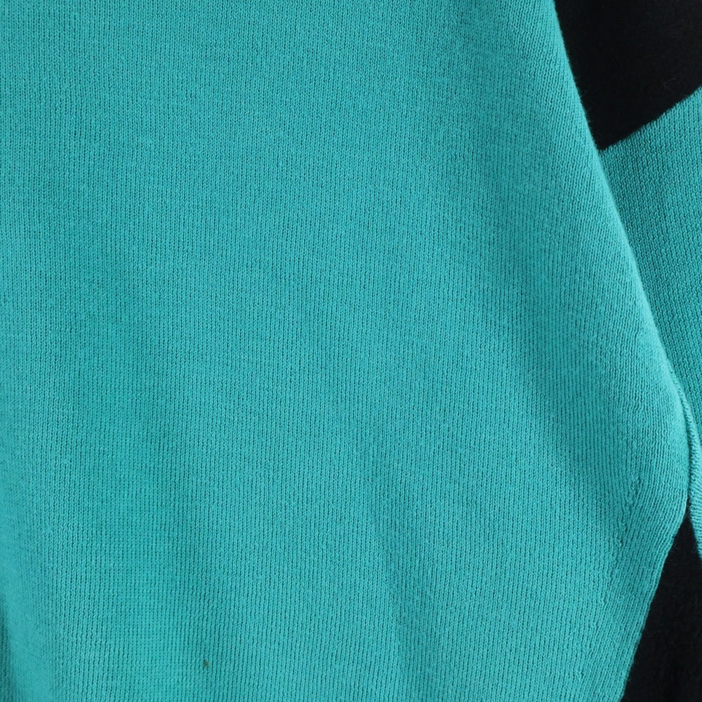 NO BRAND(ノーブランド) AKANE UTSUNOMIYA アカネ ウツノミヤ パッチワーク スリットニット セーター グリーン/オレンジ レディース SAH-FK07-1003