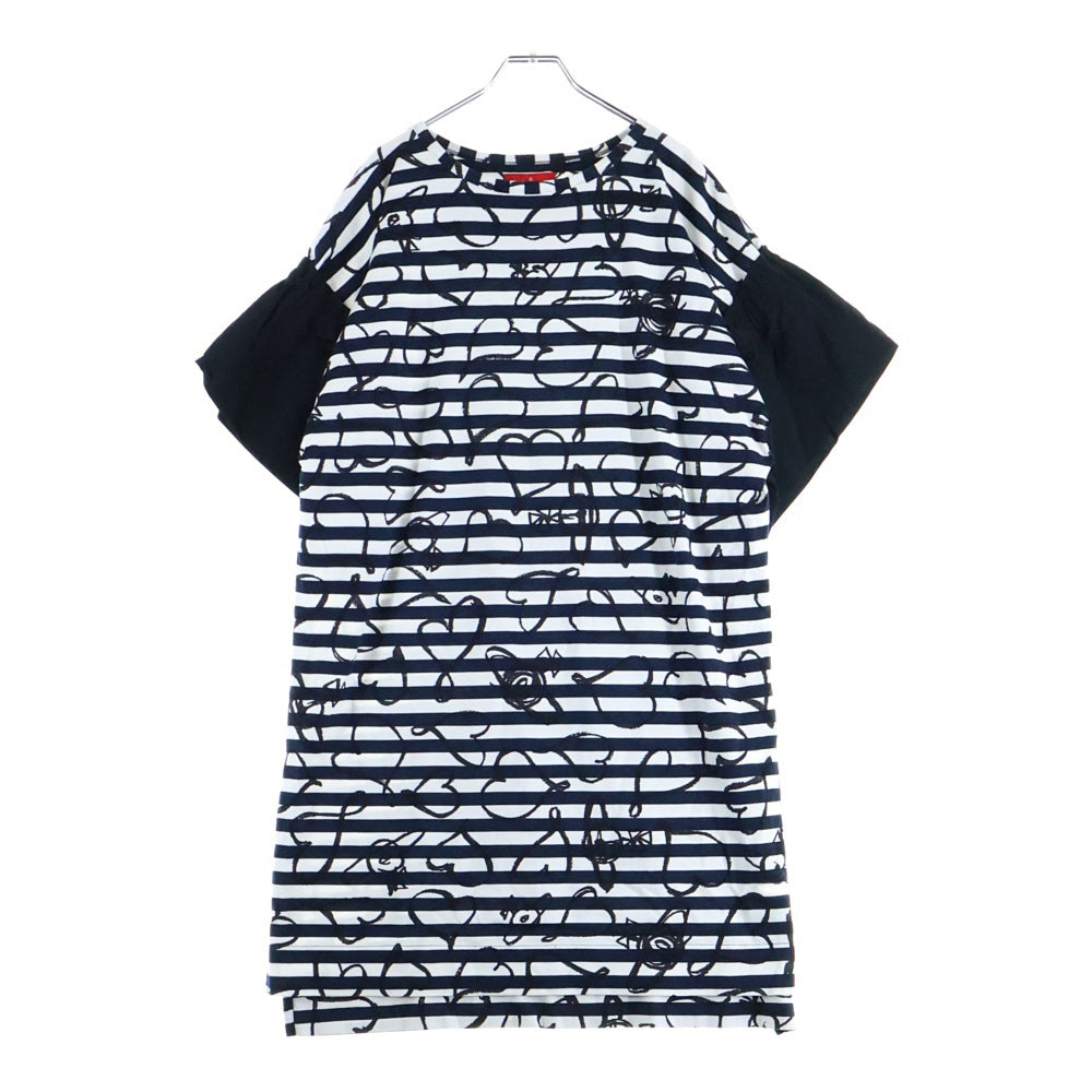 Vivienne Westwood Red Label(ヴィヴィアンウエストウッドレッドレーベル) ハート柄 ボーダー ロングワンピース ネイビー/ホワイト レディース 16-12-521014