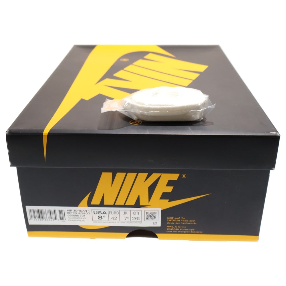 NIKE(ナイキ) AIR JORDAN1 RETRO HIGH OG POLLEN 555088-701 エアジョーダン 1 レトロ パラン ハイカットスニーカー ブラック/イエロー US8/26.5cm