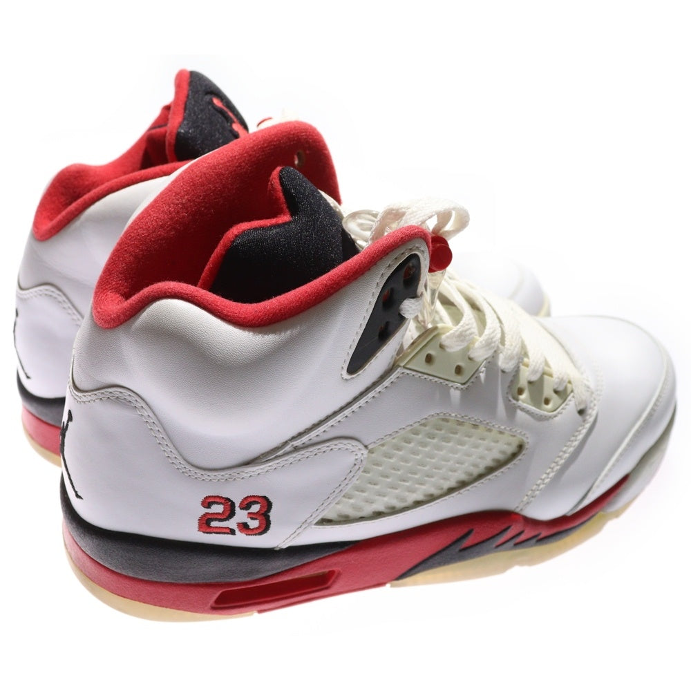 NIKE(ナイキ) 【観賞用 2013年】 AIR JORDAN 5 RETRO OG FIRE RED 136027-120 エアジョーダン レトロ ファイアレッド ハイカットスニーカー ホワイト/レッド US8/26cm